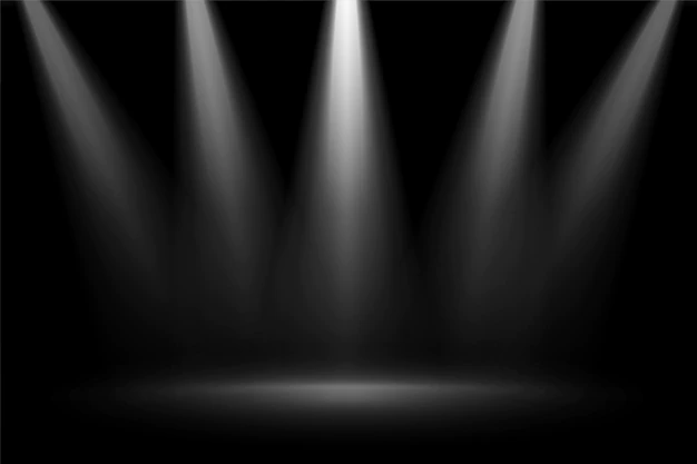 Free Vector | Stage focus spotlights on black background