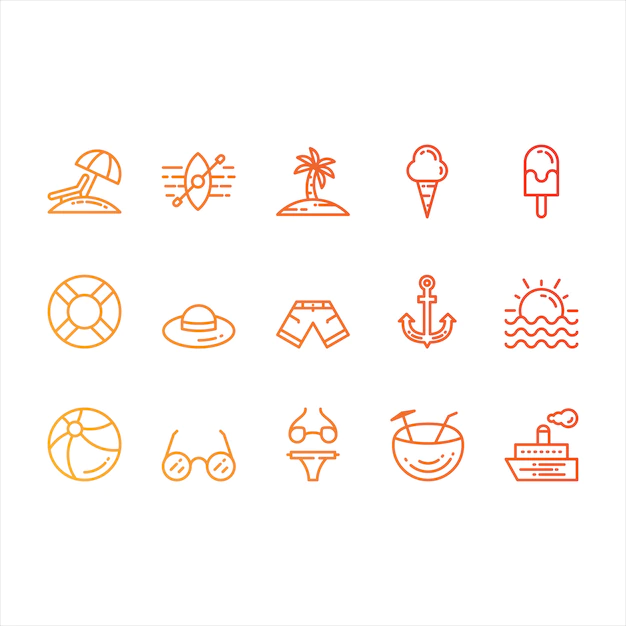 Free Vector | Summer and beach icons