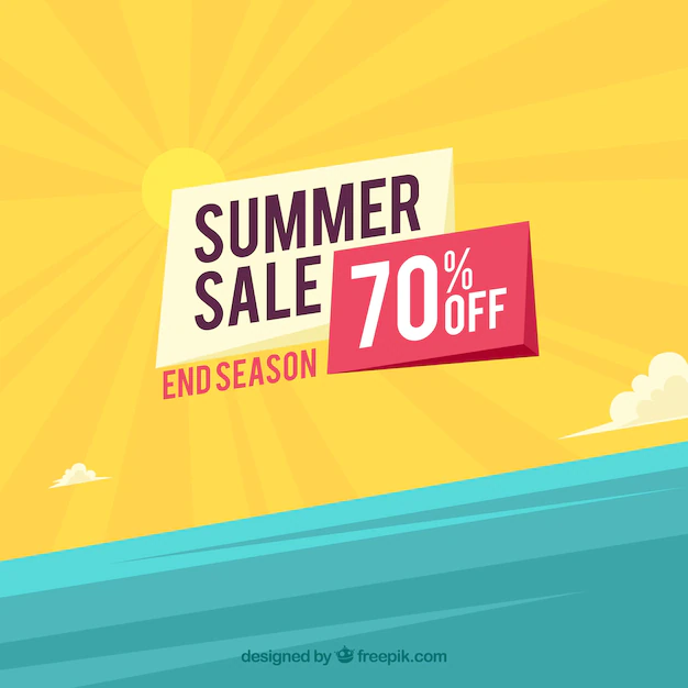 Free Vector | Summer sale background with beach view