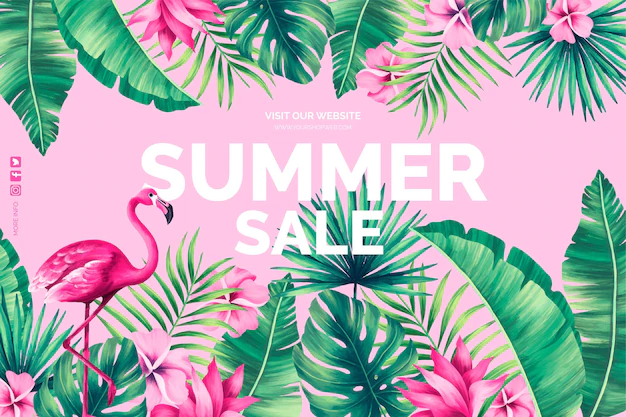 Free Vector | Summer sale background with tropical nature