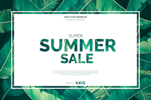 Free Vector | Summer sale with tropical leaves