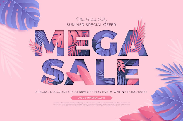 Free Vector | Summer special offer mega sale