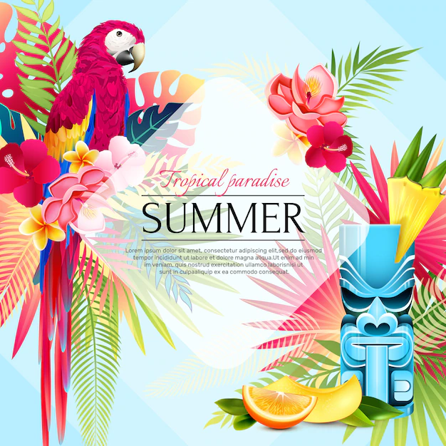 Free Vector | Summer tropical paradise background