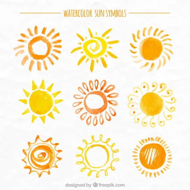 Free Vector | Sunny watercolor collection