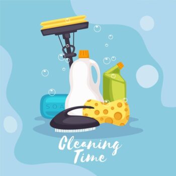 Free Vector | Surface cleaning equipment illustrated