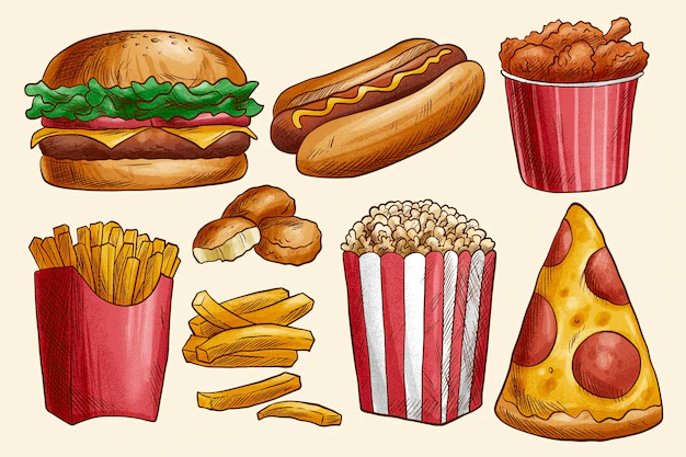 Free Vector | Tasty fast food collection