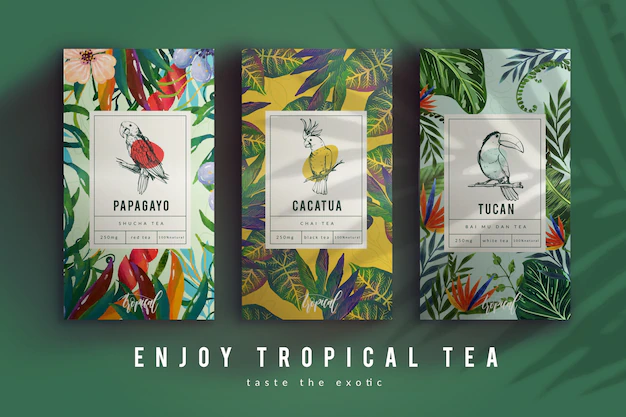 Free Vector | Tea ad with watercolour decoration