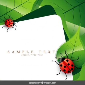 Free Vector | Template with ladybug and leaves