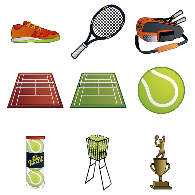 Free Vector | Tennis elements collection