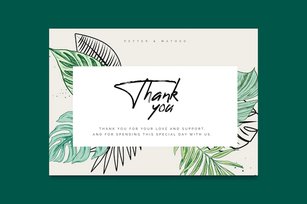Free Vector | Thank you for coming wedding card template