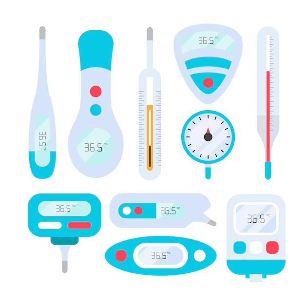 Free Vector | Thermometer types in flat design