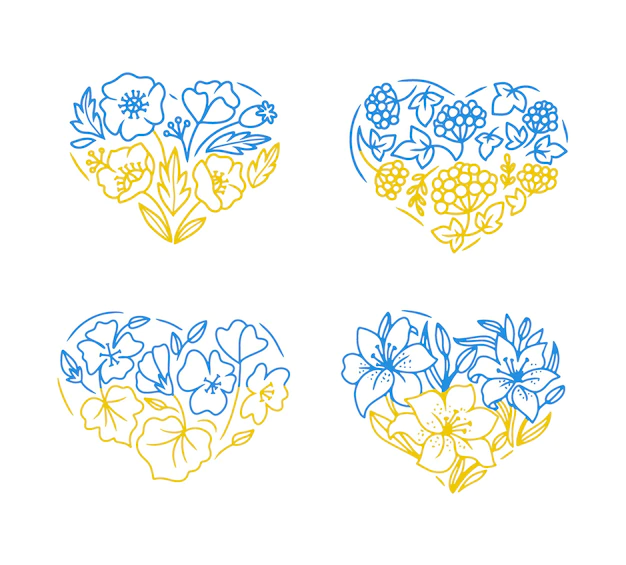 Free Vector | This is vector periwinkle viburnum lily viburnum the set of flowers illustrated in the form of a heart