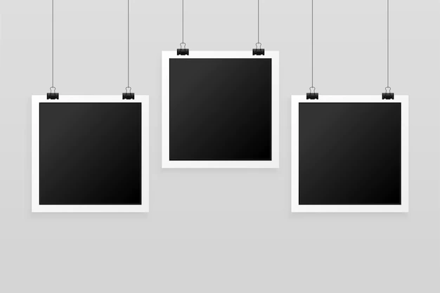 Free Vector | Three hanging photo frames background