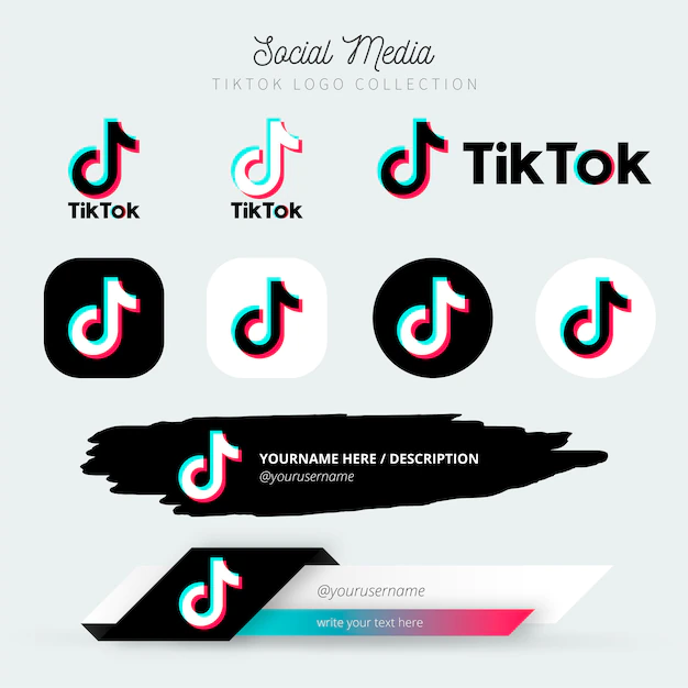 Free Vector | Tiktok logo and lower third collection