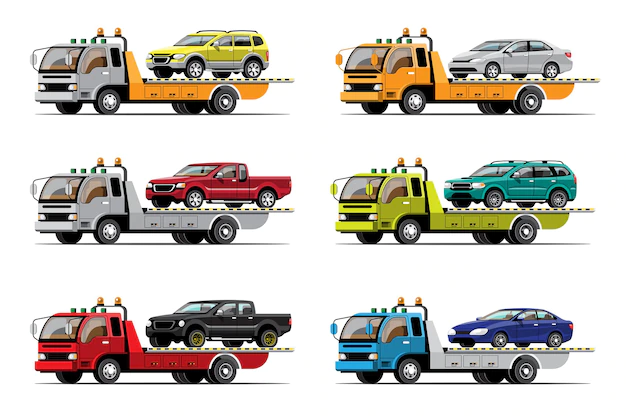 Free Vector | Towing cars set