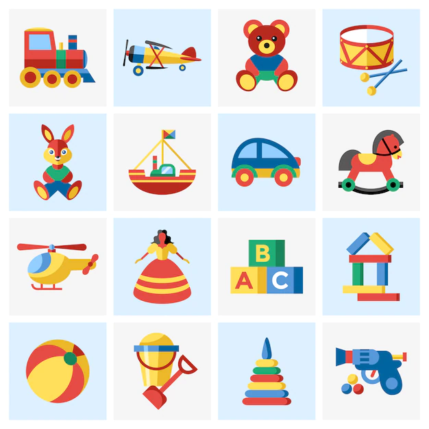 Free Vector | Toy elements collection