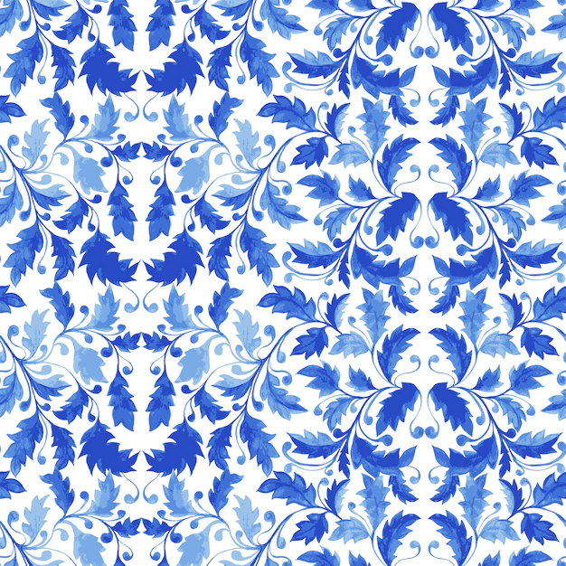 Free Vector | Traditional portuguese tile azulejo seamless pattern