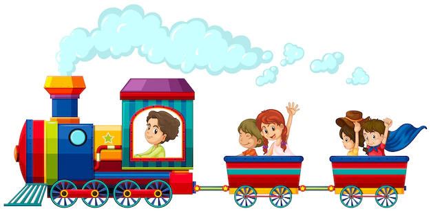 Free Vector | Train and children