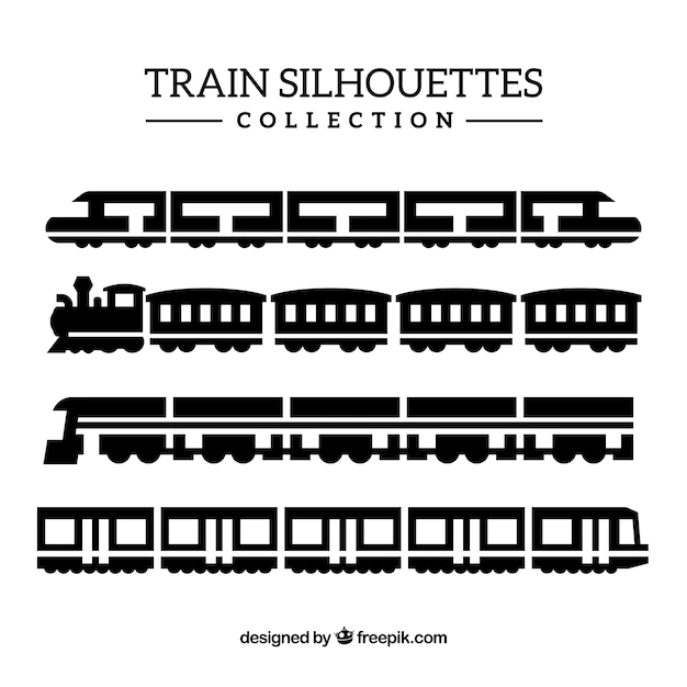 Free Vector | Train silhouette collection