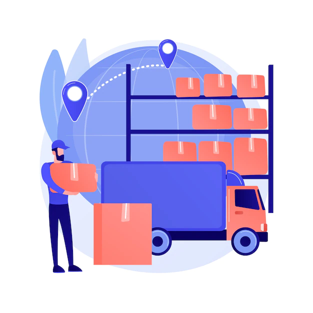 Free Vector | Transit warehouse abstract concept vector illustration. bonded warehouse, goods transfer, transportation business, shipping terminal, international logistics, import and export abstract metaphor.