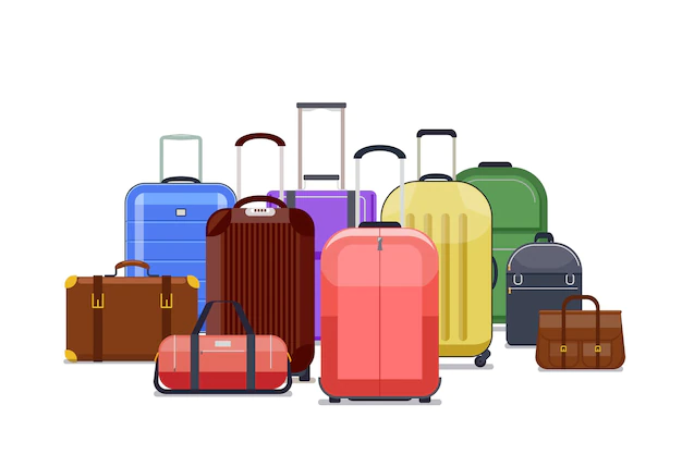 Free Vector | Travel bags and luggage color. heap of baggage to travel trip illustration