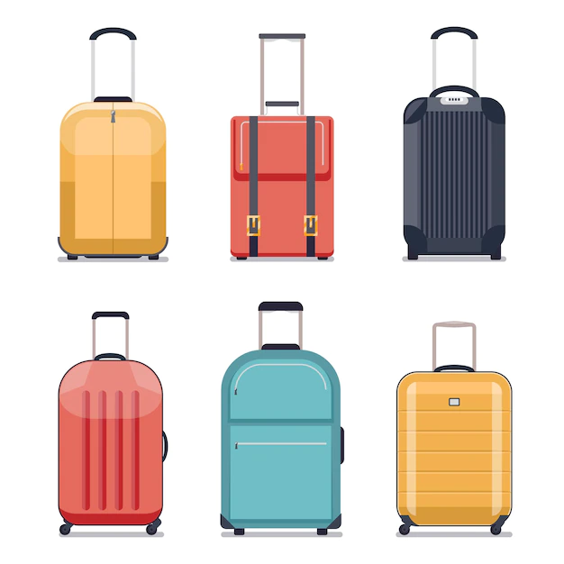Free Vector | Travel luggage or travel suitcase icons. luggage set for vacation and journey.