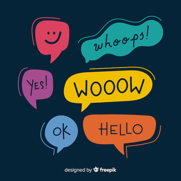 Free Vector | Trendy speech bubble colourful set with messages