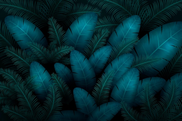 Free Vector | Tropical leaves background for zoom