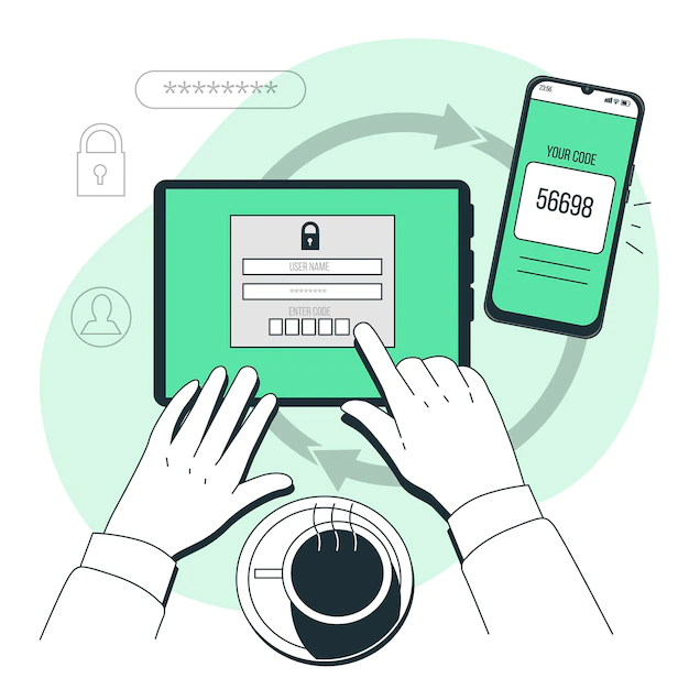 Free Vector | Two factor authentication concept illustration