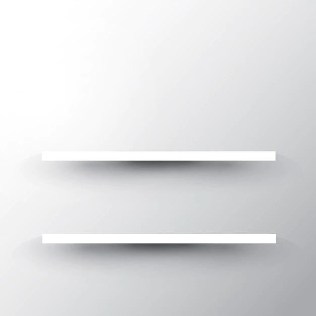 Free Vector | Two shelves on a white wall background