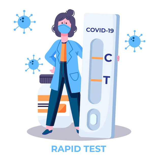 Free Vector | Type of coronavirus test with doctor