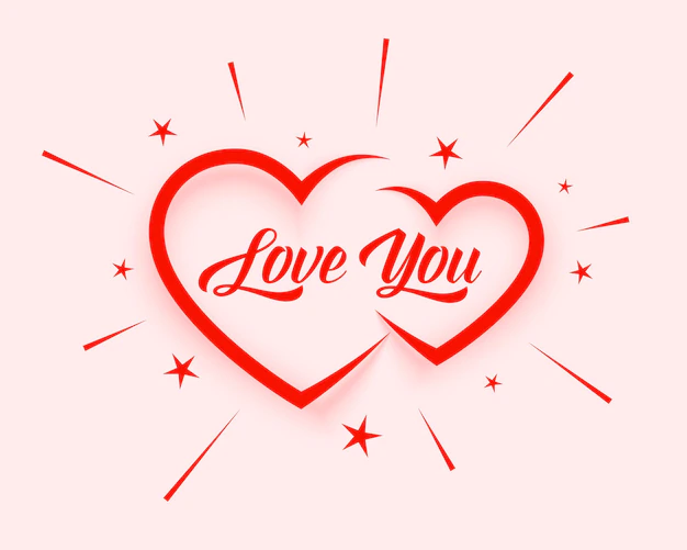 Free Vector | Valentines day love you message card design
