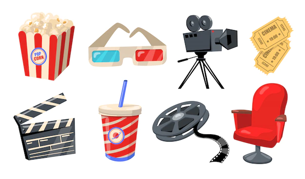 Free Vector | Various cinema, theater and movie elements