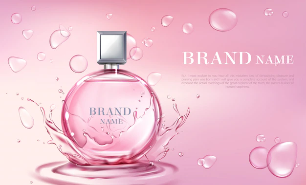 Free Vector | Vector 3d realistic poster, banner with perfume bottle