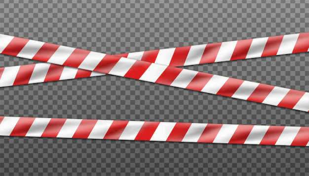 Free Vector | Vector hazard white and red striped ribbon, caution tape of warning signs for crime scene or construction area.