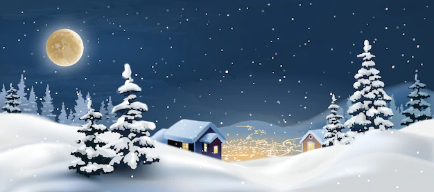 Free Vector | Vector illustration of a winter landscape.