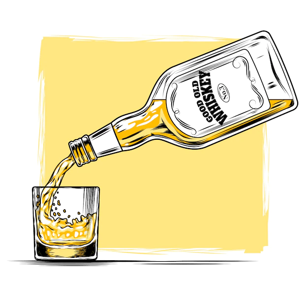 Free Vector | Vector illustration of whiskey and glass