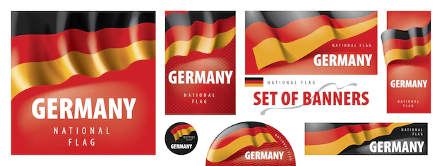 Free Vector | Vector set of banners with the national flag of the germany.