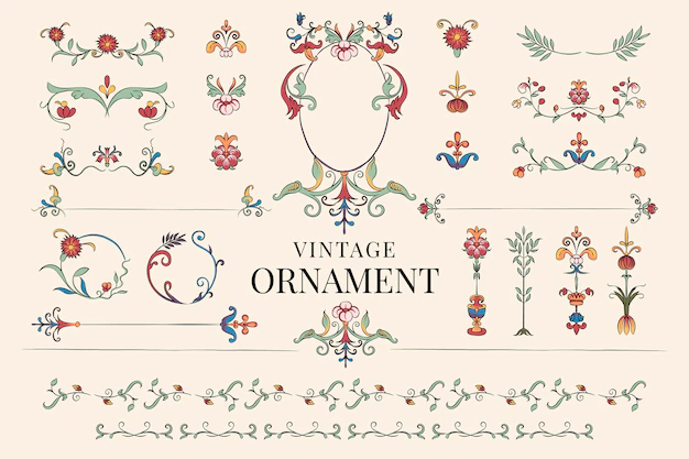 Free Vector | Vintage flourish ornament illustration