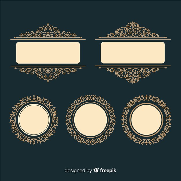 Free Vector | Vintage ornamental logo collection