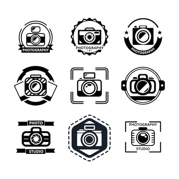 Free Vector | Vintage photography badges or logos set.