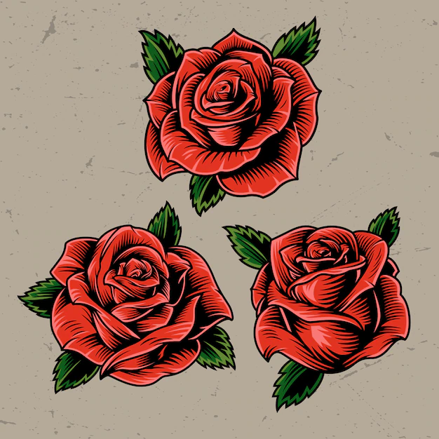 Free Vector | Vintage red blooming roses concept