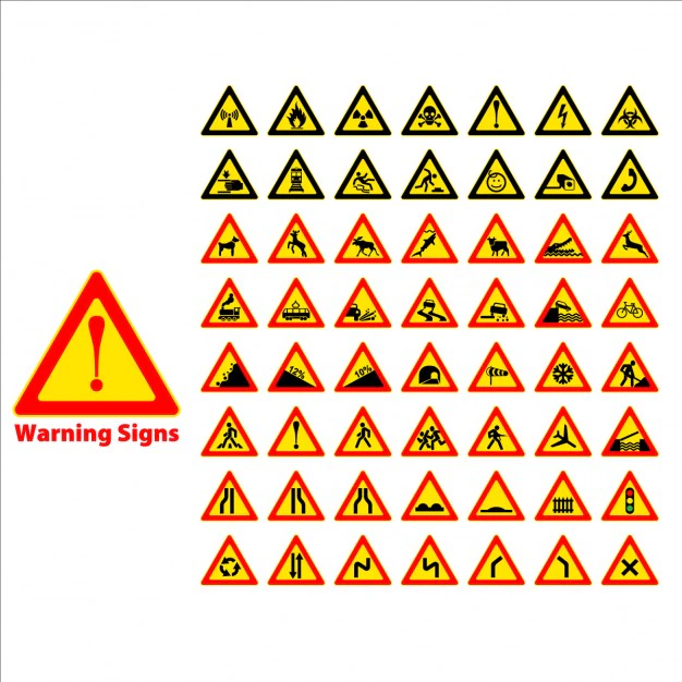 Free Vector | Warning signs set