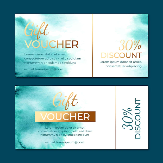 Free Vector | Watercolor gift voucher template with discount