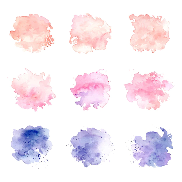 Free Vector | Watercolor stain pastel color set