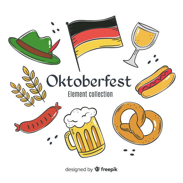 Free Vector | Watercolor traditional oktoberfest element collection