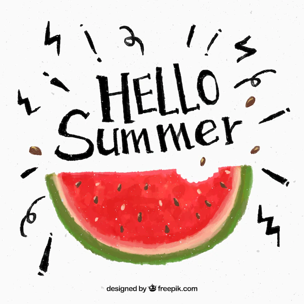 Free Vector | Watercolor watermelon summer background