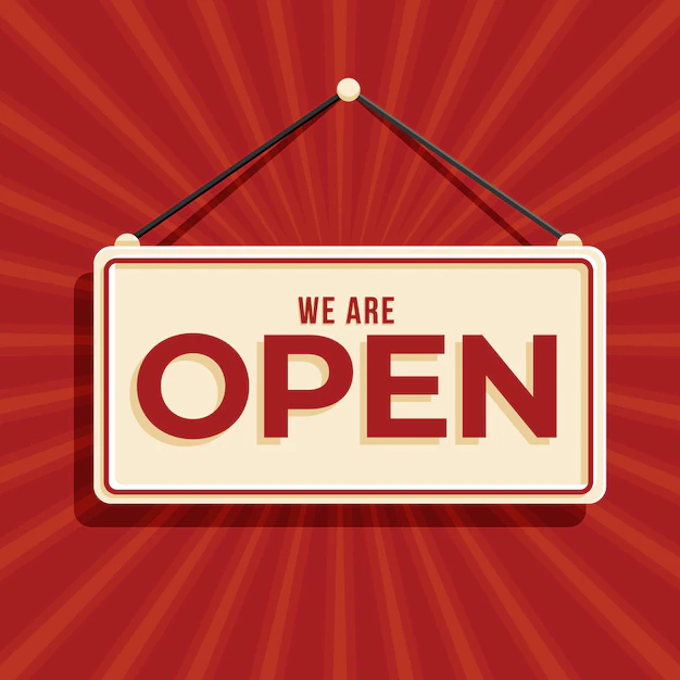 Free Vector | We are open sign concept