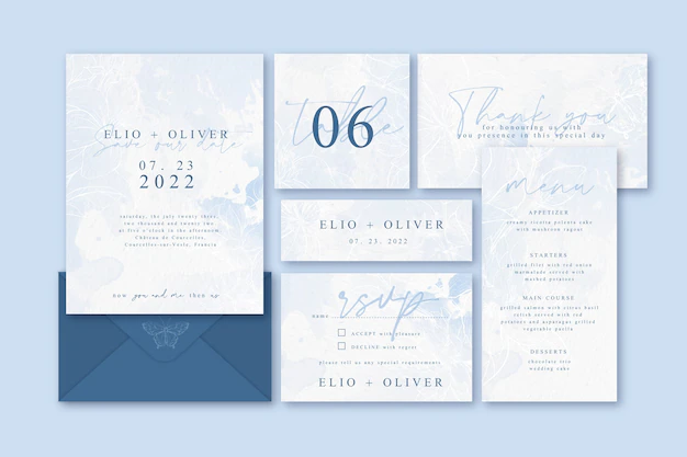 Free Vector | Wedding stationery template