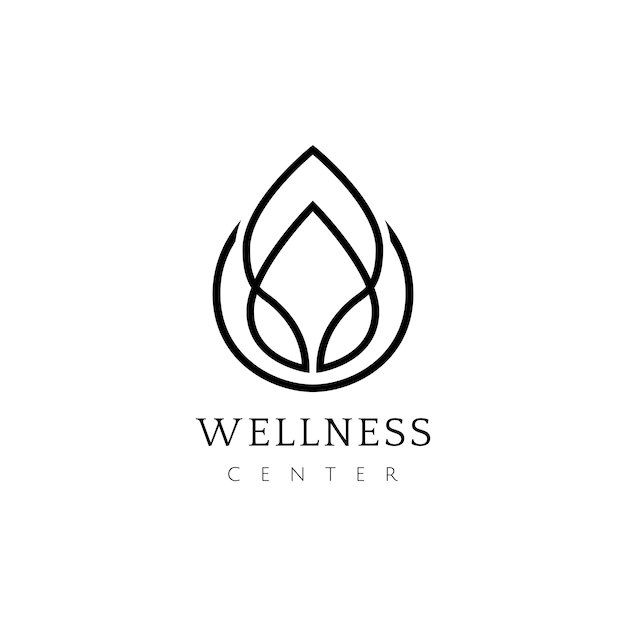 Free Vector | Wellness center design logo vector